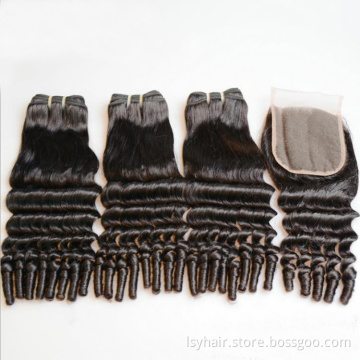 Wholesale Cheap Double Drawn Virgin Hair Extensions, Nubian Cheap Funmi Hair Curly Brazilian Bundles